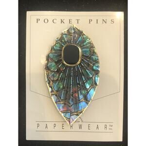 Vtg 1990s NEW Pocket Pin Lapel Jacket Brooch Pin Unisex Signed Maximalist